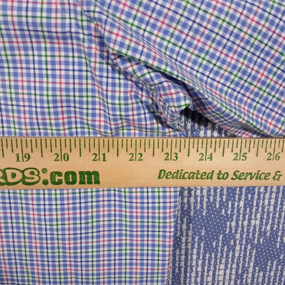 Polo Ralph Lauren Shirt Mens Large Plaid Blue Pony Logo 100% Cotton
